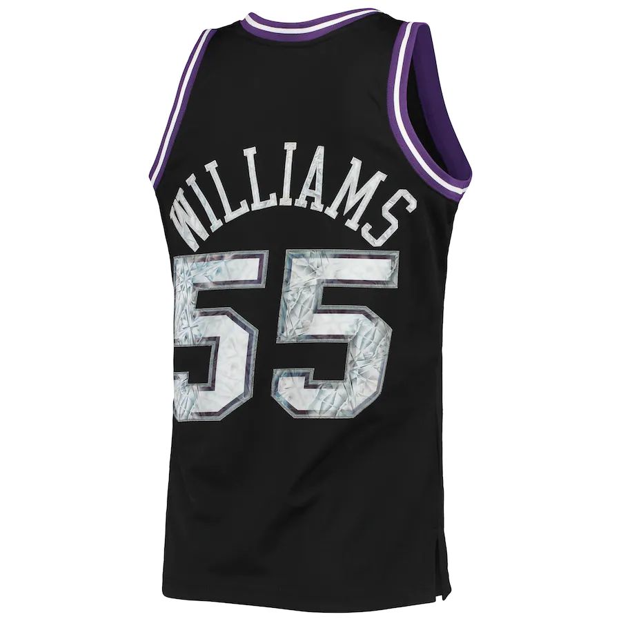 S.Kings #55 Jason Williams Mitchell & Ness 1996-97 Hardwood Classics 75th Anniversary Diamond Swingman Jersey Black Stitched American Basketball Jersey