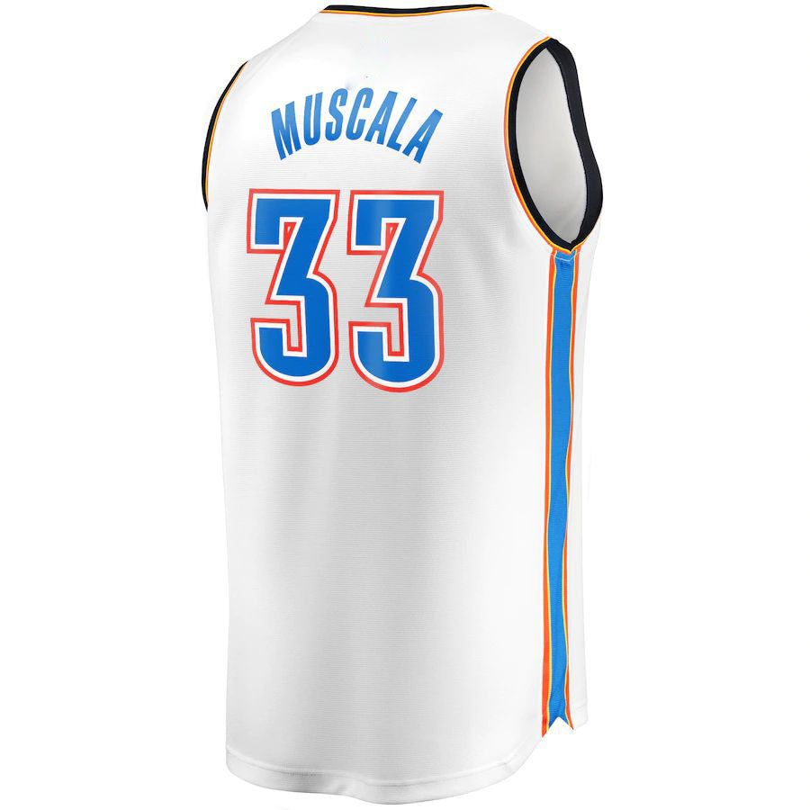 OC.Thunder #33 Mike Muscala Fanatics Branded Fast Break Replica Jersey Association Edition White Stitched American Basketball Jersey