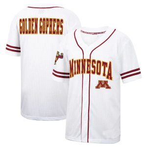 M.Golden Gophers Colosseum Free-Spirited Full-Button Baseball Jersey White Stitched American College Jerseys