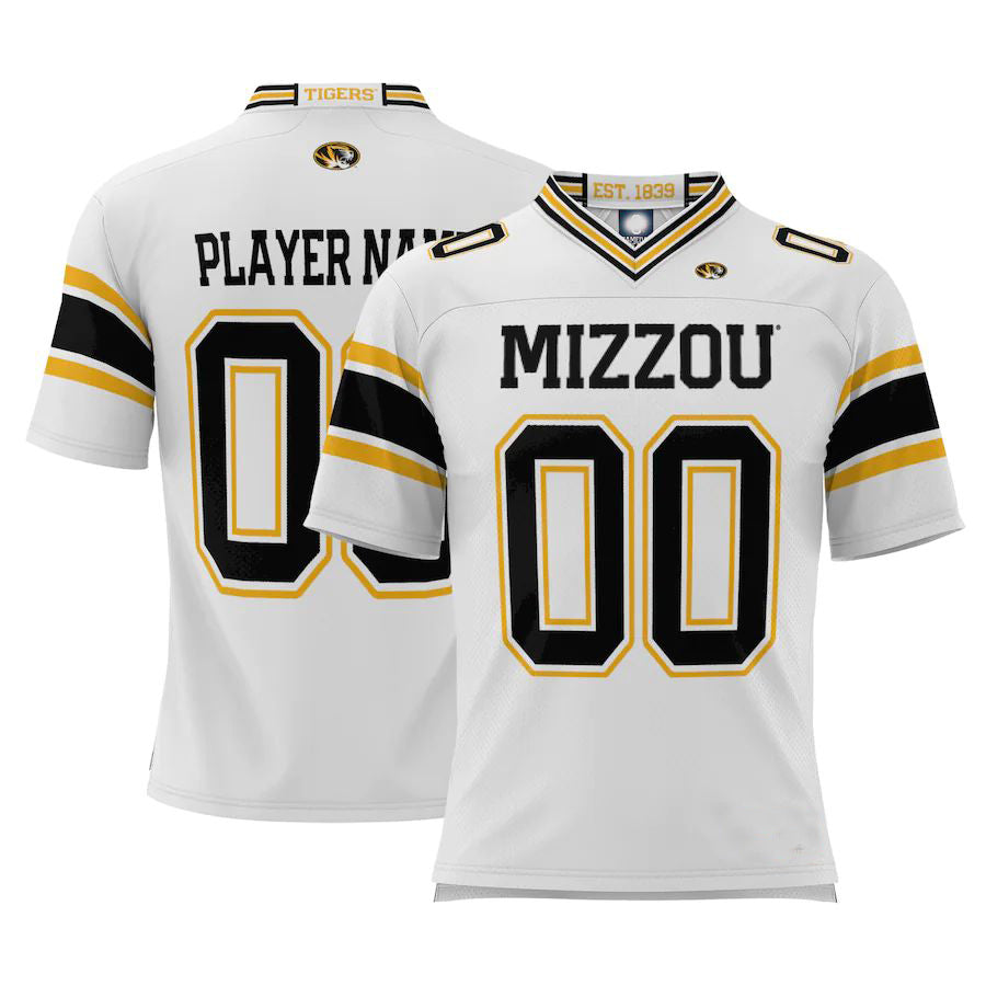 Custom M.Tigers ProSphere NIL Pick-A-Player White Football Jersey American Stitched College Jerseys