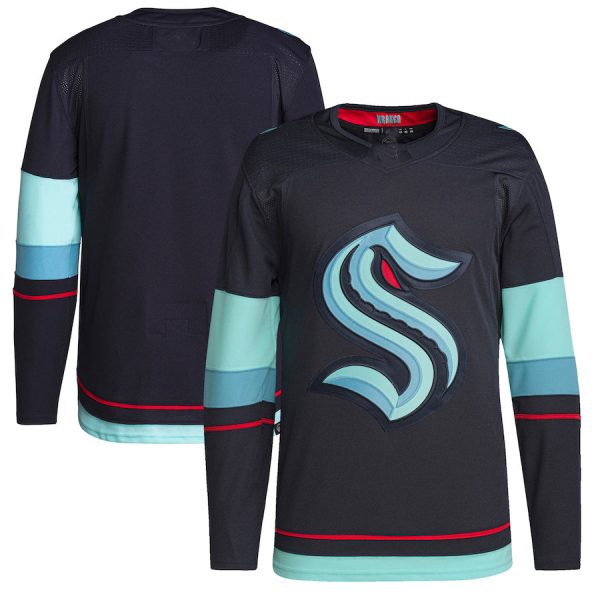 S.Kraken Home Authentic Primegreen Jersey  Blue Stitched American Hockey Jerseys