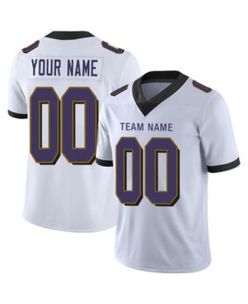 Custom Men's American Baltimore Ravens White Vapor...