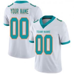 Custom Miami Dolphins Stitched American Football J...
