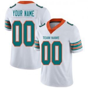 Custom Miami Dolphins Stitched American Football J...