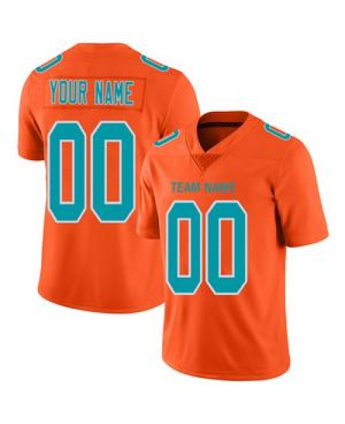 Custom Miami Dolphins Stitched American Football J...