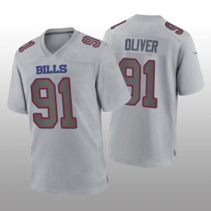 B.Bills #91 Ed Oliver Gray Atmosphere Game Jersey Football Stitched American Jerseys