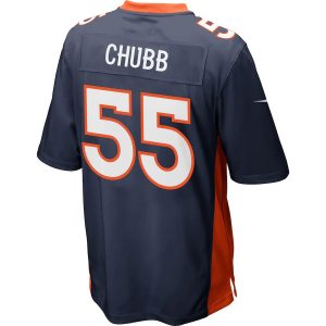 D.Broncos #55 Bradley Chubb Navy Game Jersey Stitched American Football Jerseys