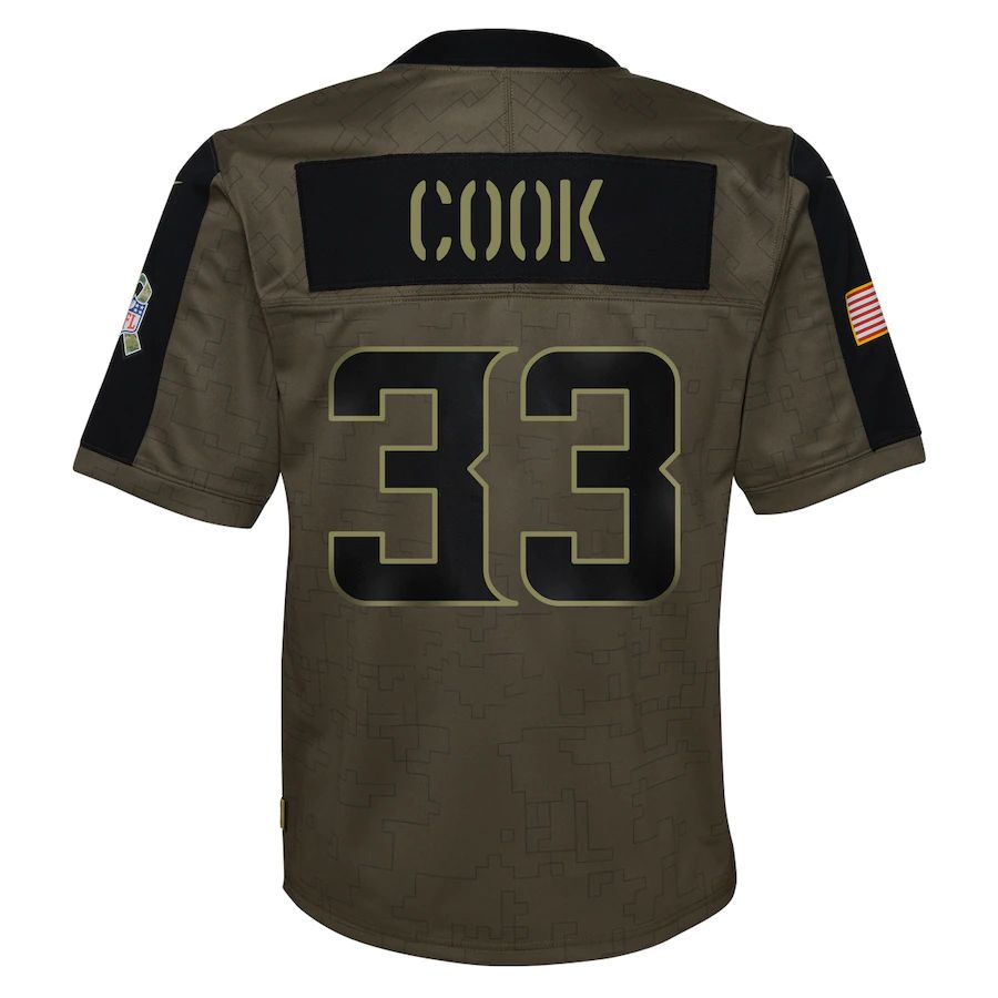 MN.Vikings #33 Dalvin Cook Olive 2021 Salute To Service Game Jersey Stitched American Football Jerseys