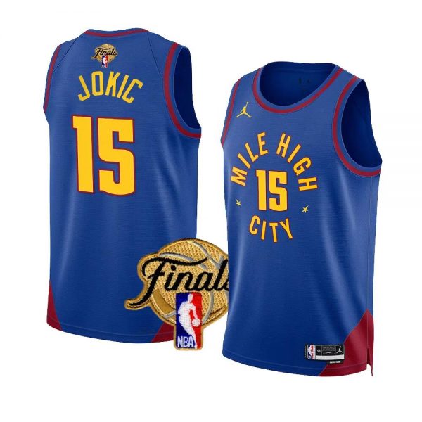 nuggets #15 blue jokic finals jersey