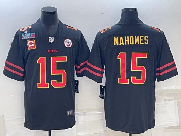 chiefs #15 black red jersey
