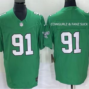 custom kelly green #91 jersey