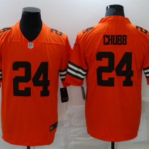 Browns  #24 chubb orange jersey