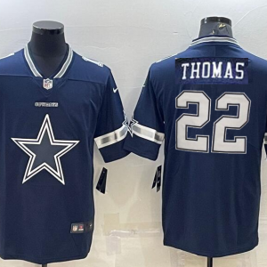 cowboys custom #22 thomas blue jersey